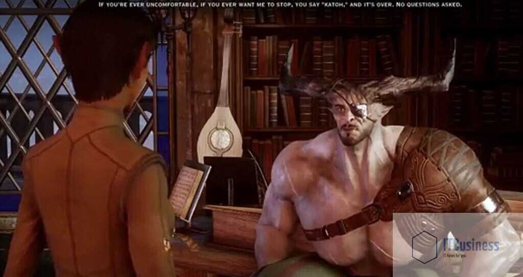 "Железный Бык излагает условия своего романа с Инквизитором в Dragon Age: Inquisition
