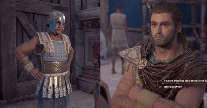 Поговорите со стражником Фидия в Assassin's Creed Odyssey